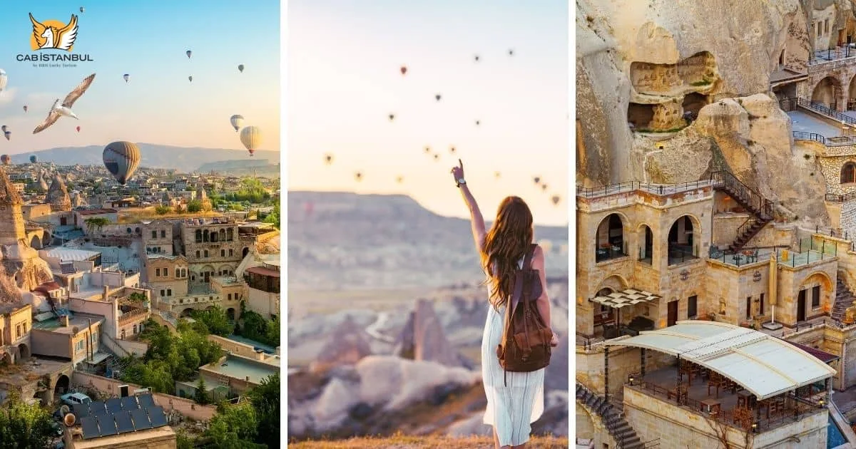 Cappadocia landscape overview — fairy chimneys and volcanic valleys reached by private transfer from Istanbul