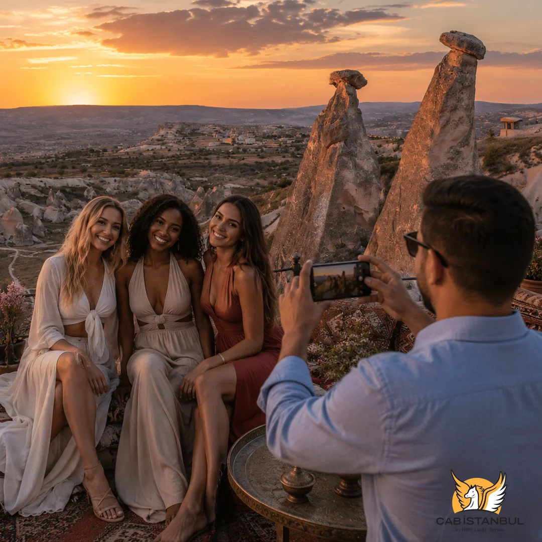 Three Beauties fairy chimneys near Urgup — iconic Cappadocia landmark on the Istanbul private transfer route